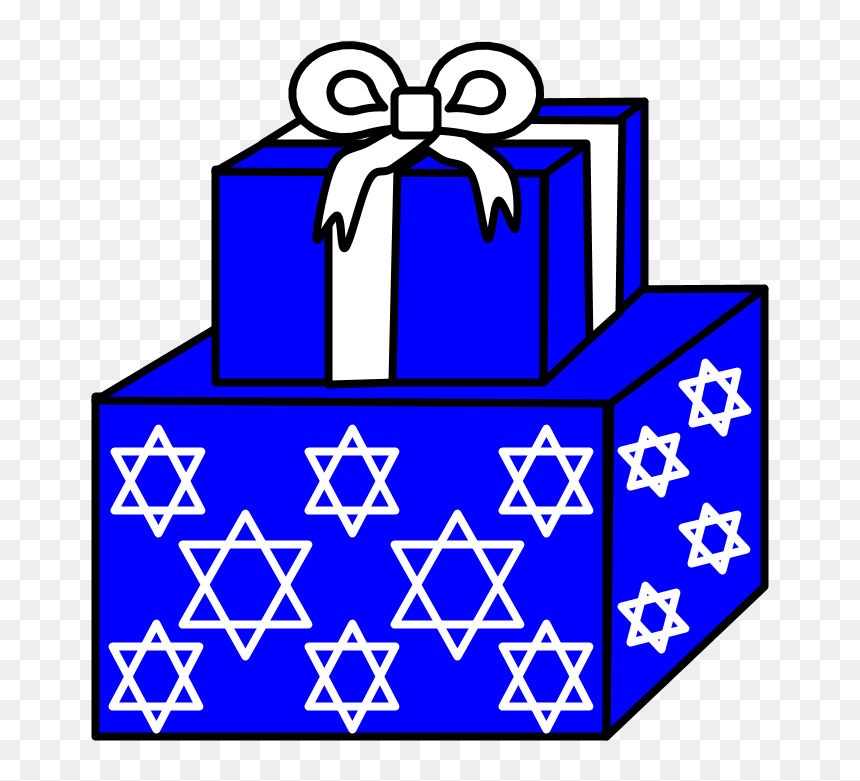 Gifts, Stacked, Hanukkah, Stars, Blue, White - Hanukkah Present Clipart, HD Png Download - hanukkah png