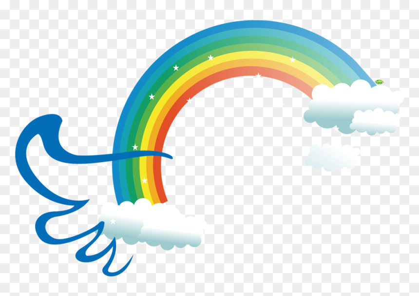 Cartoon Rainbow Clouds 1276*1276 Transprent Png Free - Png Cartoons Rainbows, Transparent Png - cartoon rainbow png