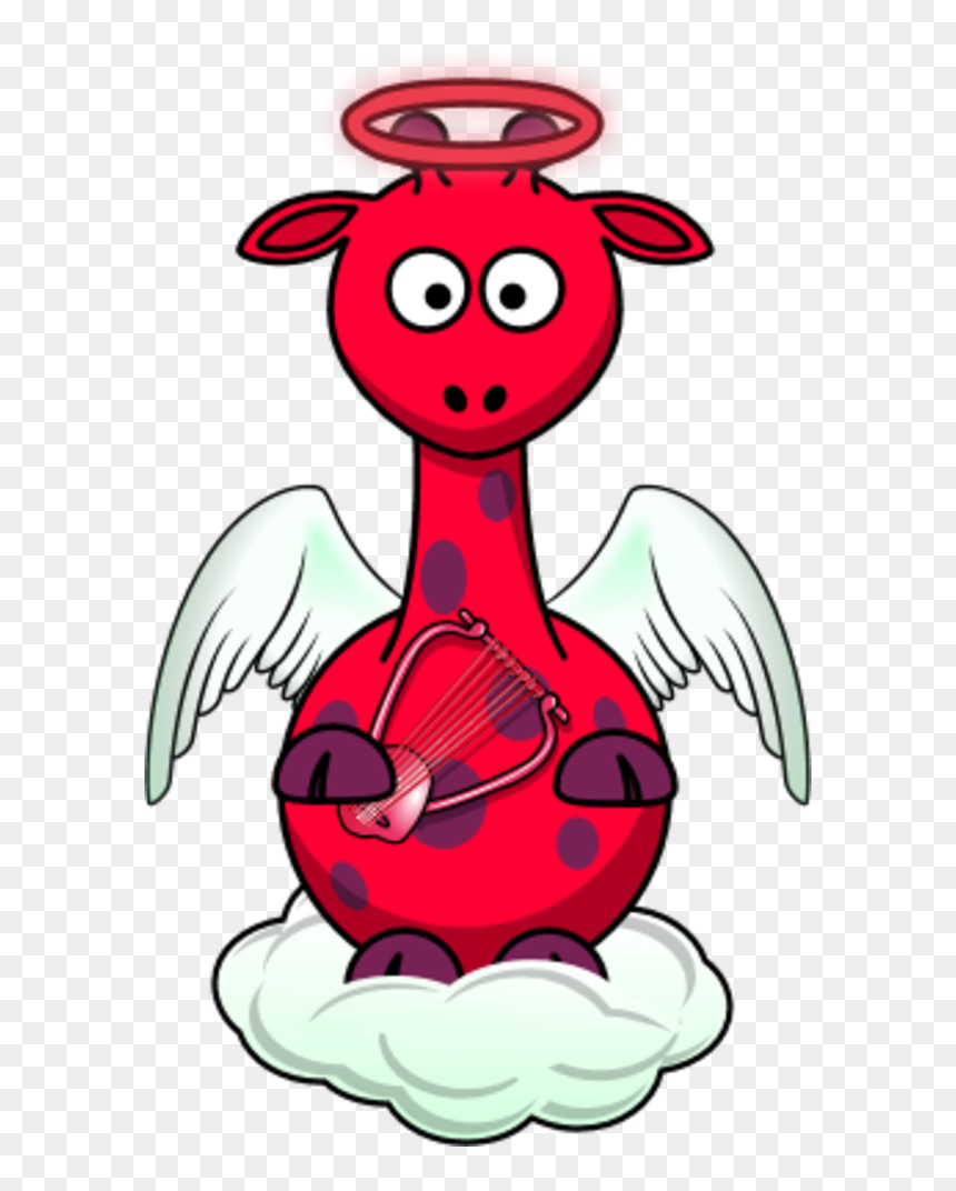 Giraffe Angle Wings Cloud Holding A Harp - Penguin Angel, HD Png Download - angle wings png