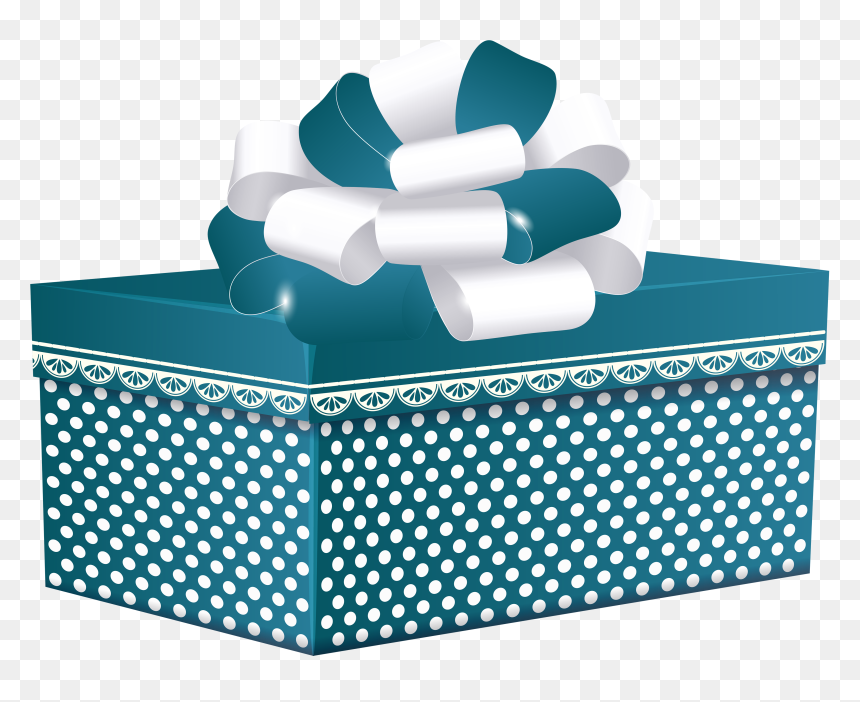 Blue Dotted Gift Box Png Clipart - Dunes Of Texel National Park, Transparent Png - blue box png