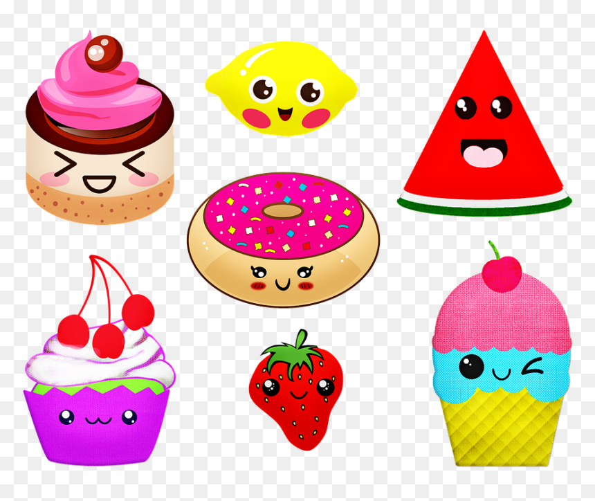 Kawaii Obst, HD Png Download - kawaii food png