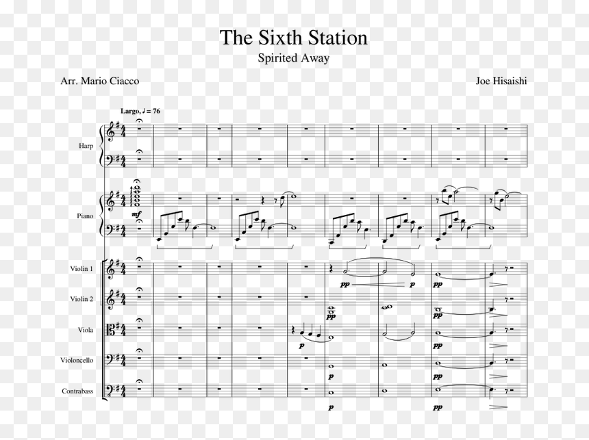 Transparent Spirited Away Png - Sheet Music, Png Download - spirited away png