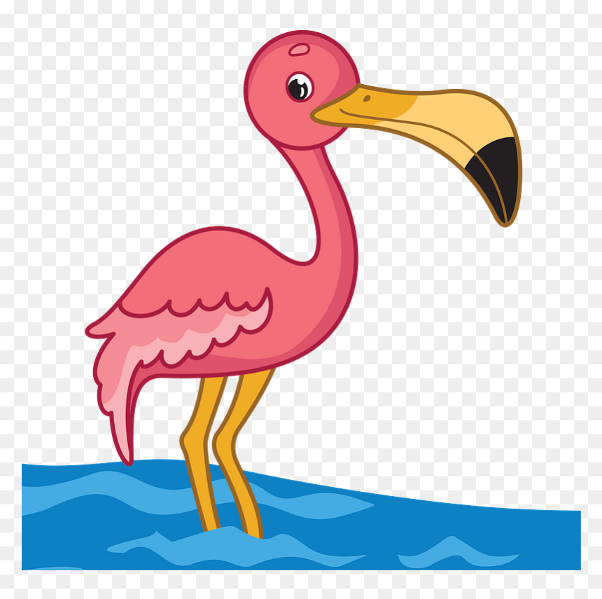 Pink Flamingo Clipart - Water Bird, HD Png Download - flamingo clipart png