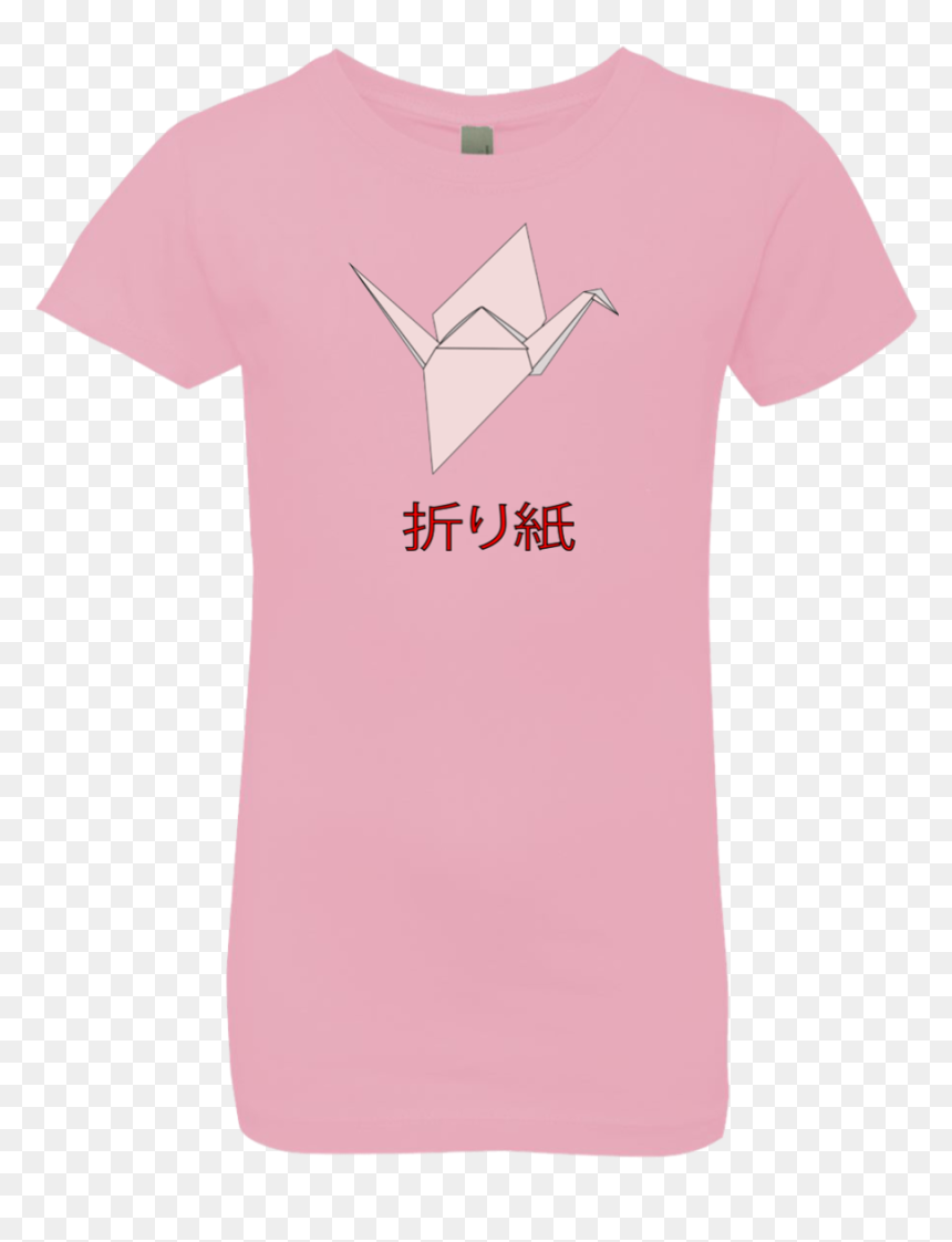 Origami Crane Japanese Calligraphy Girl"s T-shirt - Origami, HD Png Download - origami png