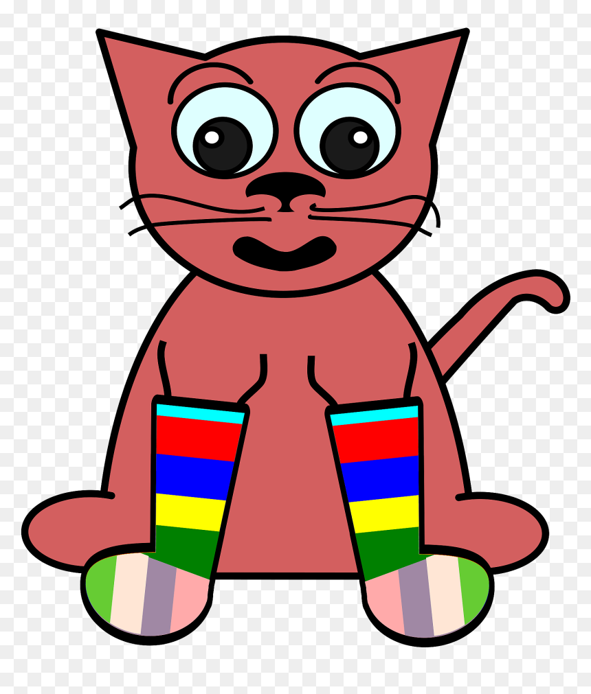 Clipart Wearing Socks, HD Png Download - cartoon rainbow png