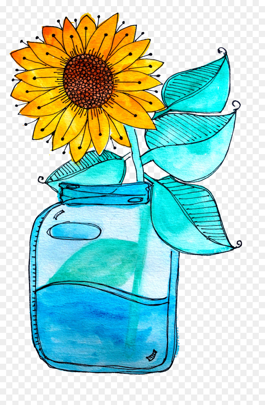 Transparent Flower Doodle Png - Watercolor Painting, Png Download - flower doodle png