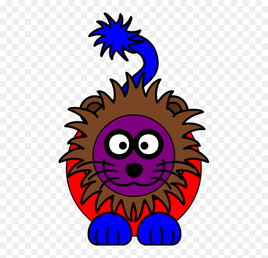 Art,flower,leaf - Cartoon Clipart Lion Animals, HD Png Download - cartoon rainbow png