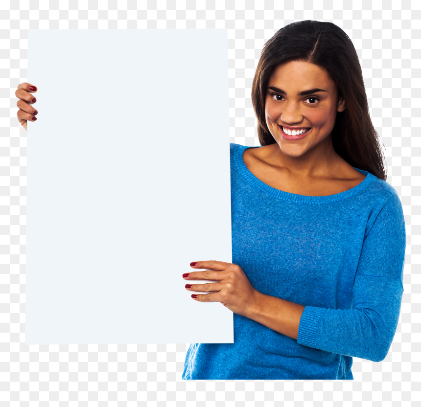 Girl Holding Banner - Girl Holding Png, Transparent Png - banner png images