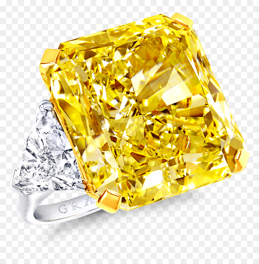 Graff Yellow Diamond Side, HD Png Download - yellow diamond png