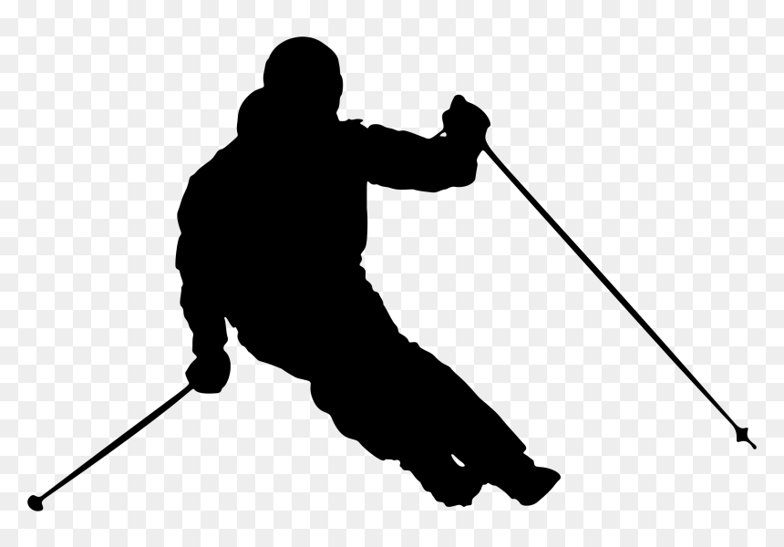Ski Clip Skier Silhouette, Picture - Skier Silhouette Clipart, HD Png Download - ski png