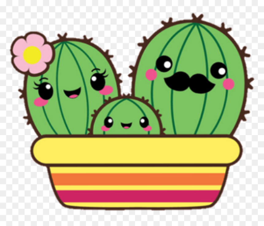 Cute Cactus Png Clipart Black And White Transparent, Png Download - cute cactus png