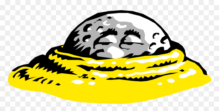 Vector Illustration Of Anthropomorphic Golf Ball Buried, HD Png Download - golf ball vector png