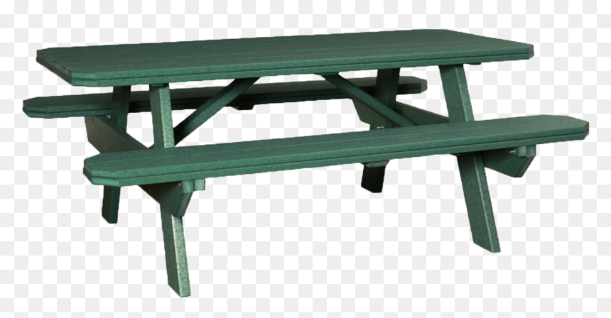 3"x6 - Green Wooden Picnic Table, HD Png Download - benches png