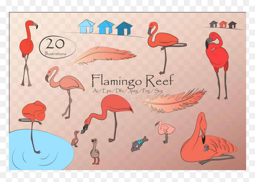 Flamingo Reef- Cute Flamingo"s Clipart Example Image - Greater Flamingo, HD Png Download - flamingo clipart png