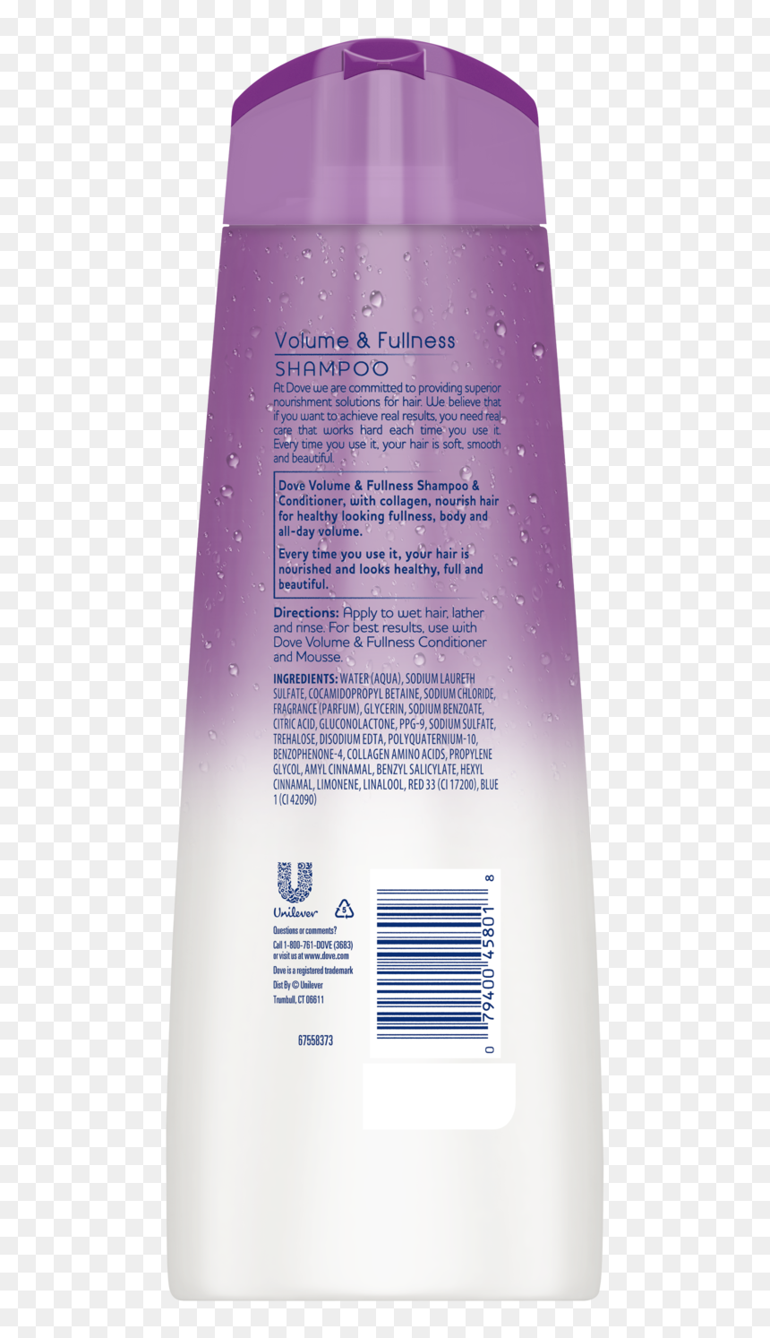 Dove Volume And Fullness Shampoo, HD Png Download - codigo de barra png