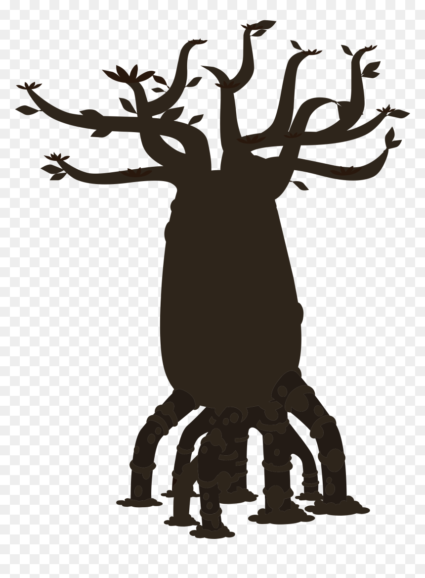Firebog Background Bottletree Silhouette Clip Arts - Silhouette, HD Png Download - fire silhouette png