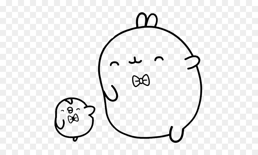 Molang Black And White, HD Png Download - molang png