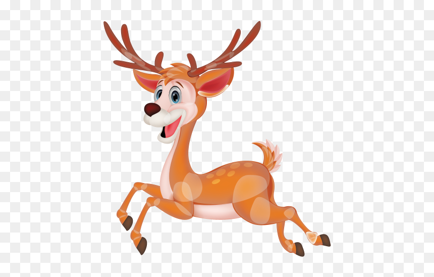 Happy Baby Deer - Testa Cervo Cartone, HD Png Download - baby deer png