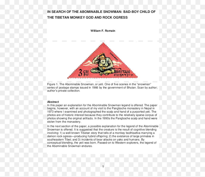 Document, HD Png Download - abominable snowman png