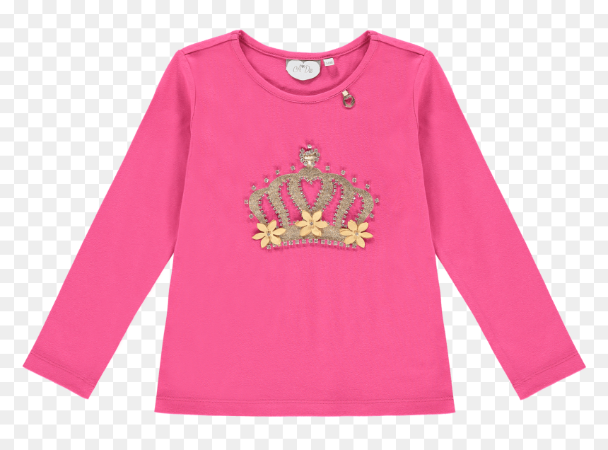 A Dee Terry Hot Pink Tiara Top - Long-sleeved T-shirt, HD Png Download - pink tiara png