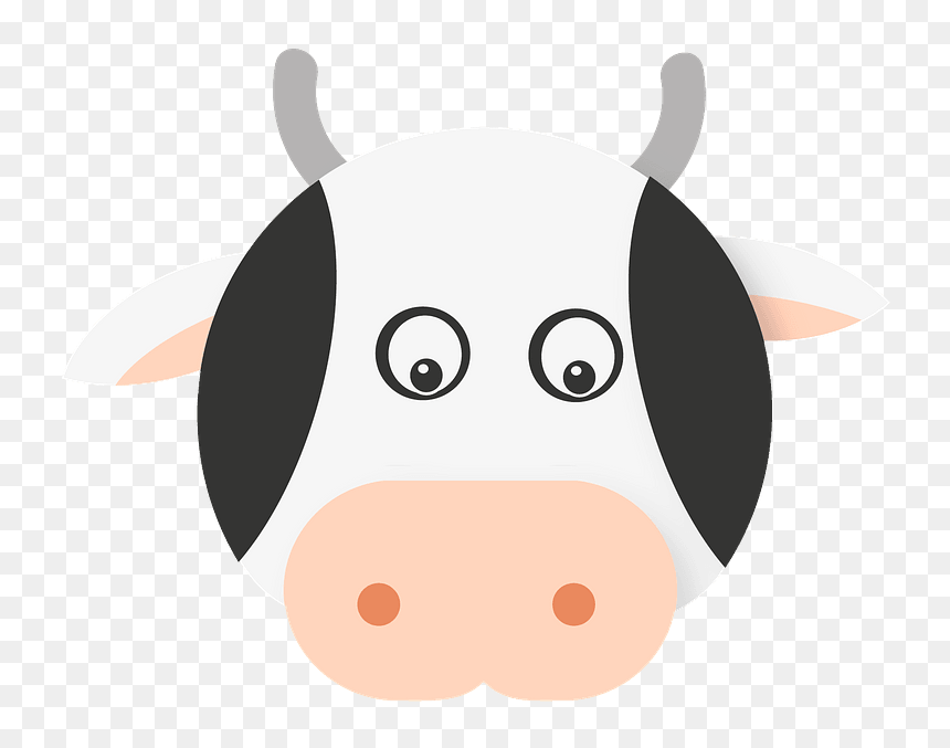 Cartoon Cow Face Clipart - Cartoon, HD Png Download - cow face png