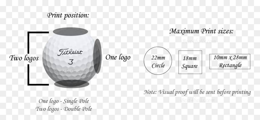 Logo Print Area For Golf Balls - Vase, HD Png Download - golf ball vector png