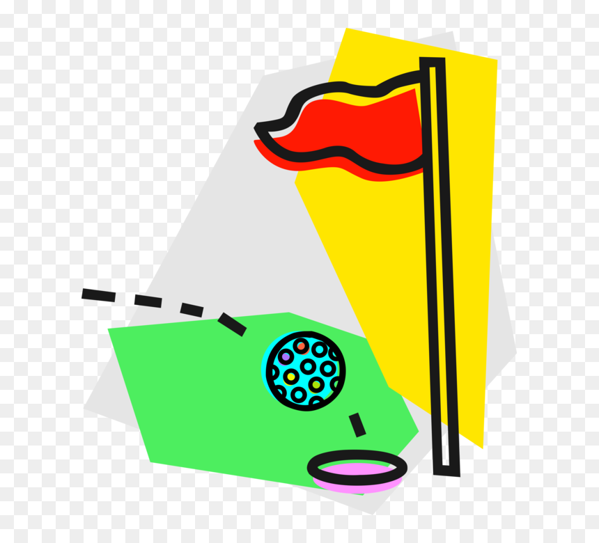 Vector Illustration Of Sport Of Golf Ball Goes Into, HD Png Download - golf ball vector png