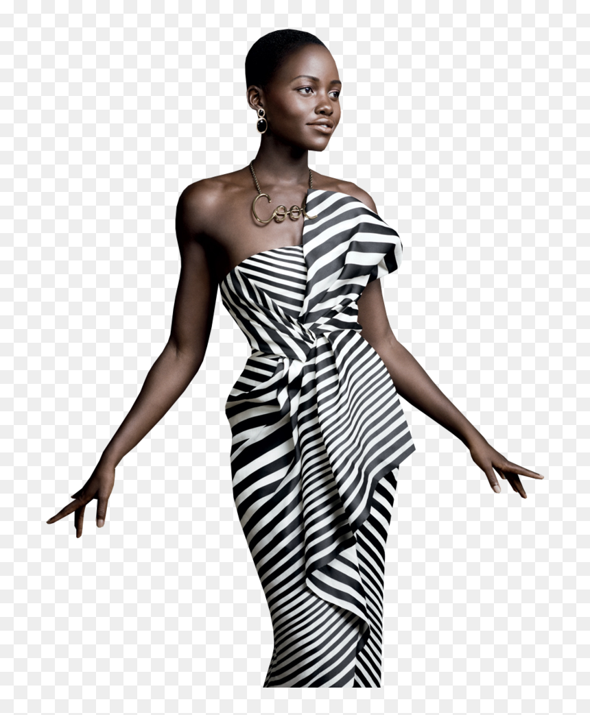 Lupita Nyong O In Style Magazine, HD Png Download - black fashion model png