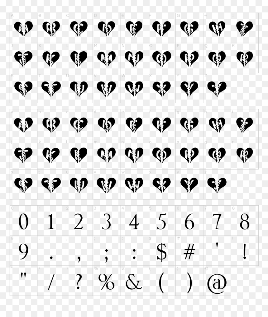 Mustache In Font, HD Png Download - heart broken png