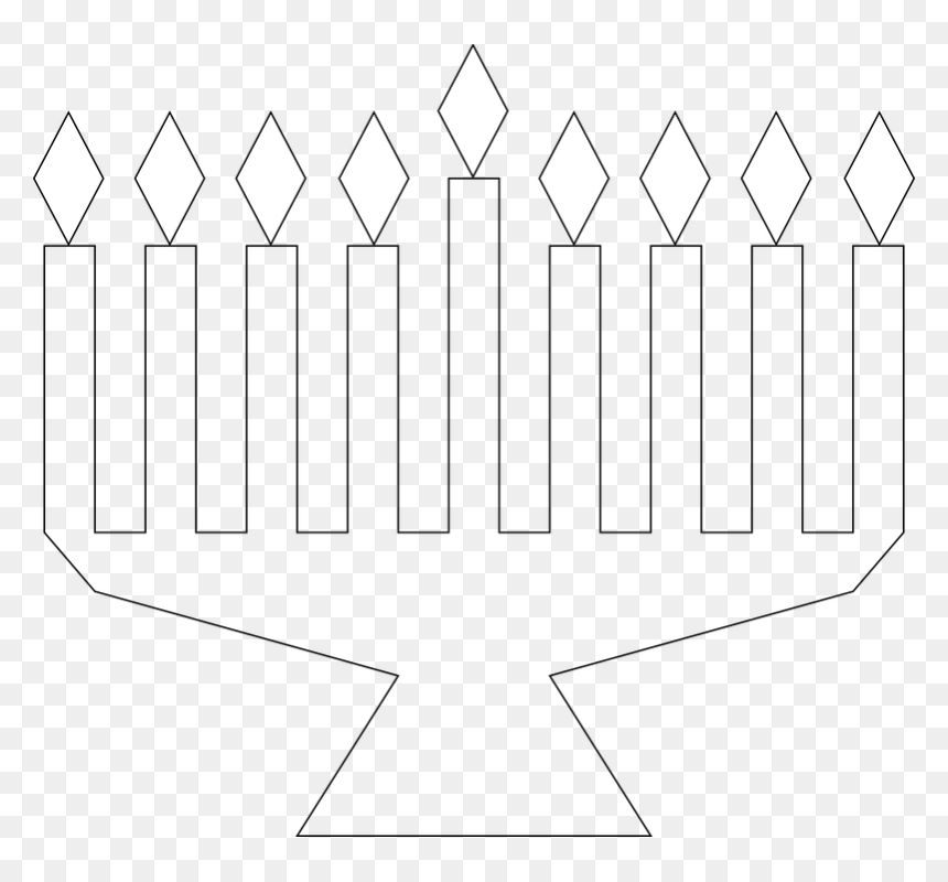 Menorah Clip Art Black And White, HD Png Download - hanukkah png