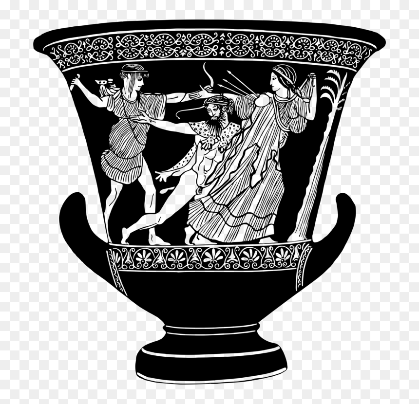Ancient Greek Vase Drawing, HD Png Download - trojan png
