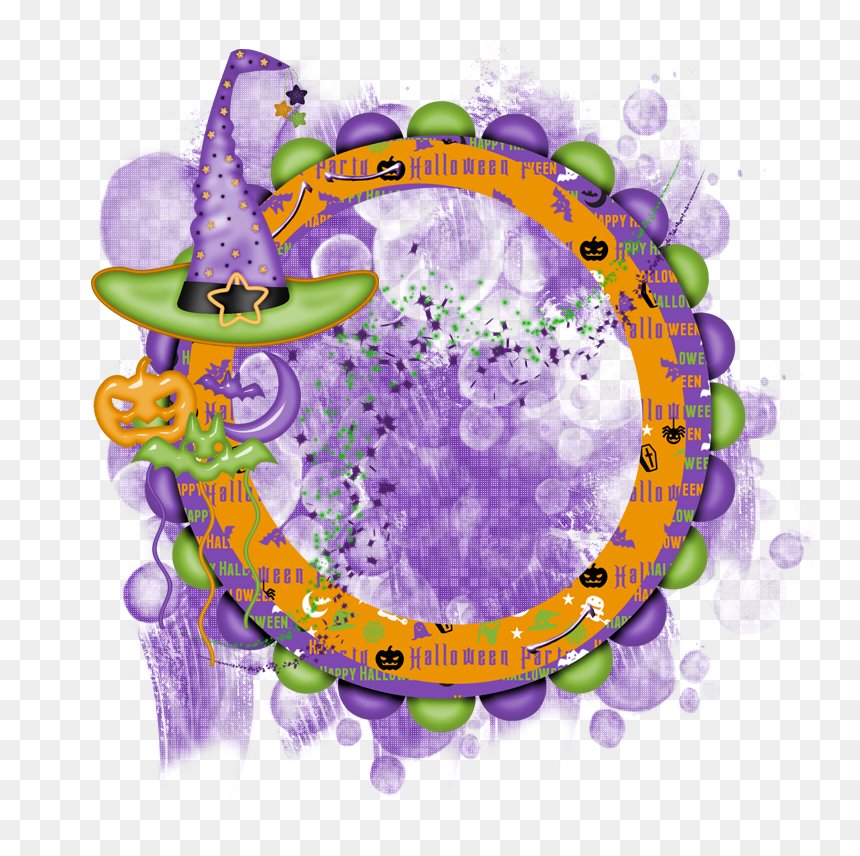 Halloween Cluster Frame - Illustration, HD Png Download - halloween frame png