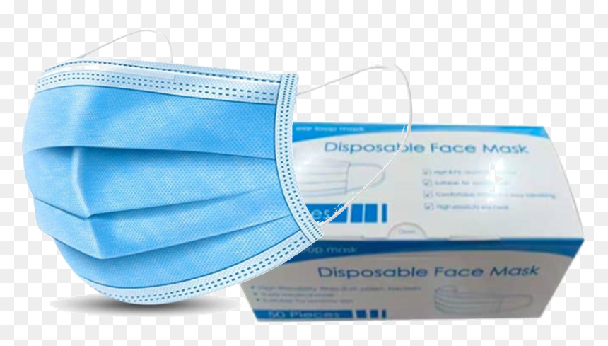 Face Mask 3ply - Disposable Face Mask Png, Transparent Png - blue box png