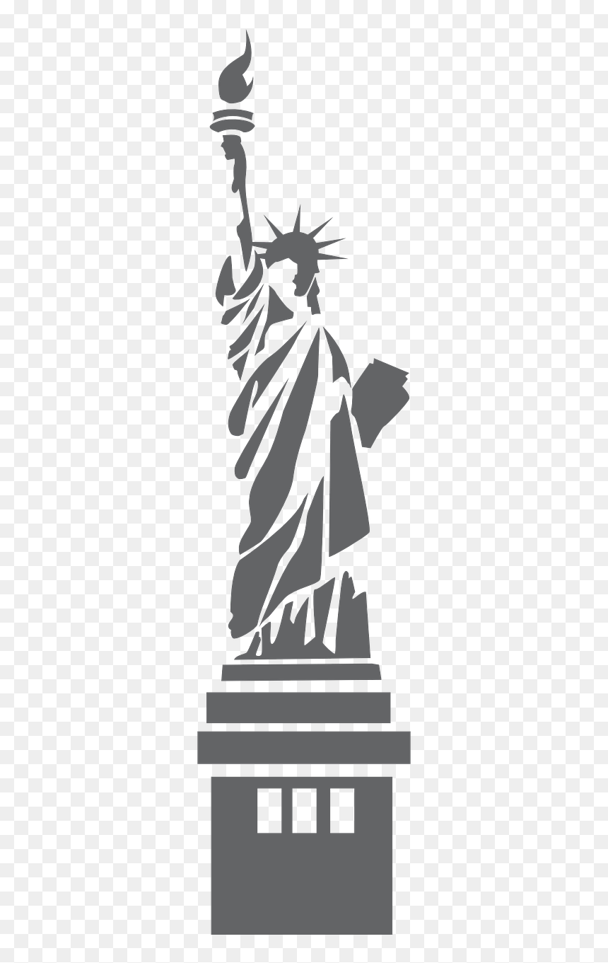 Grey Statue Of Liberty, HD Png Download - liberty statue png