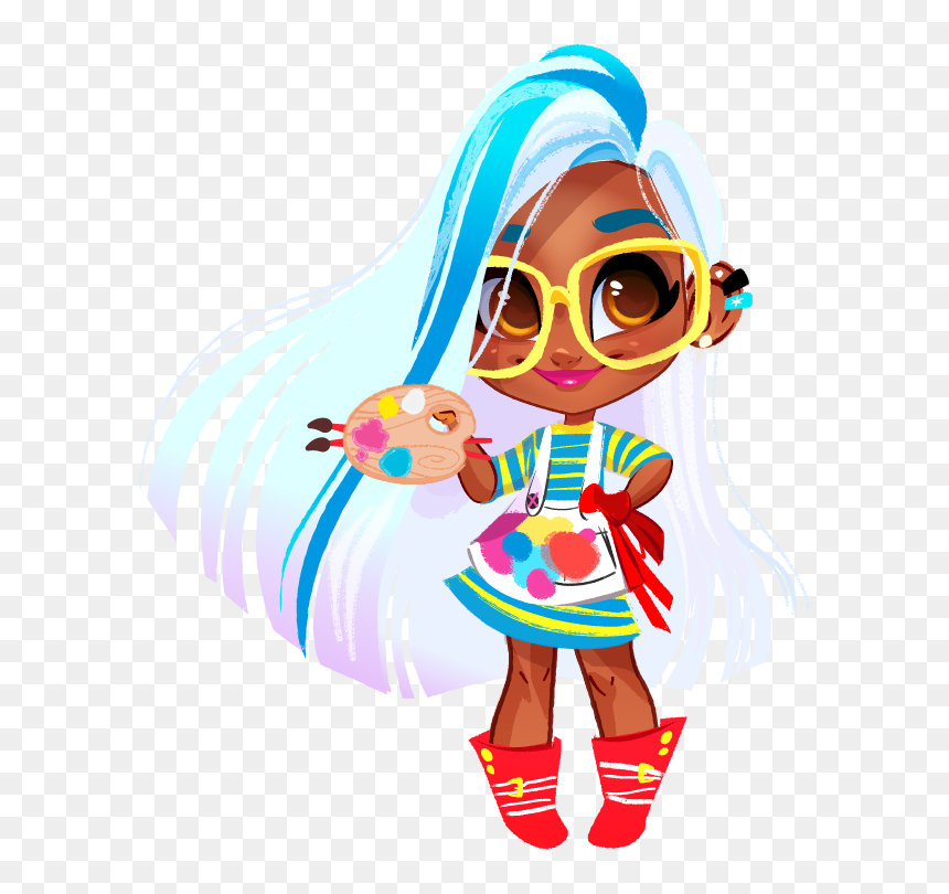 Absolute Hairdorables Wiki - Hairdorables Savvy Sallee, HD Png Download - paint streaks png