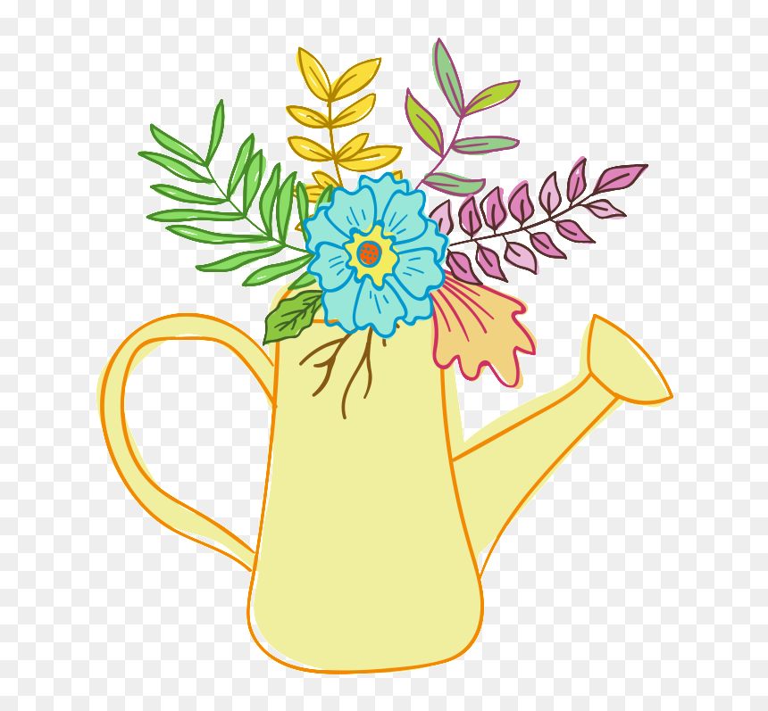 Fashion Watering Can Transparent Decorative, HD Png Download - watering can png