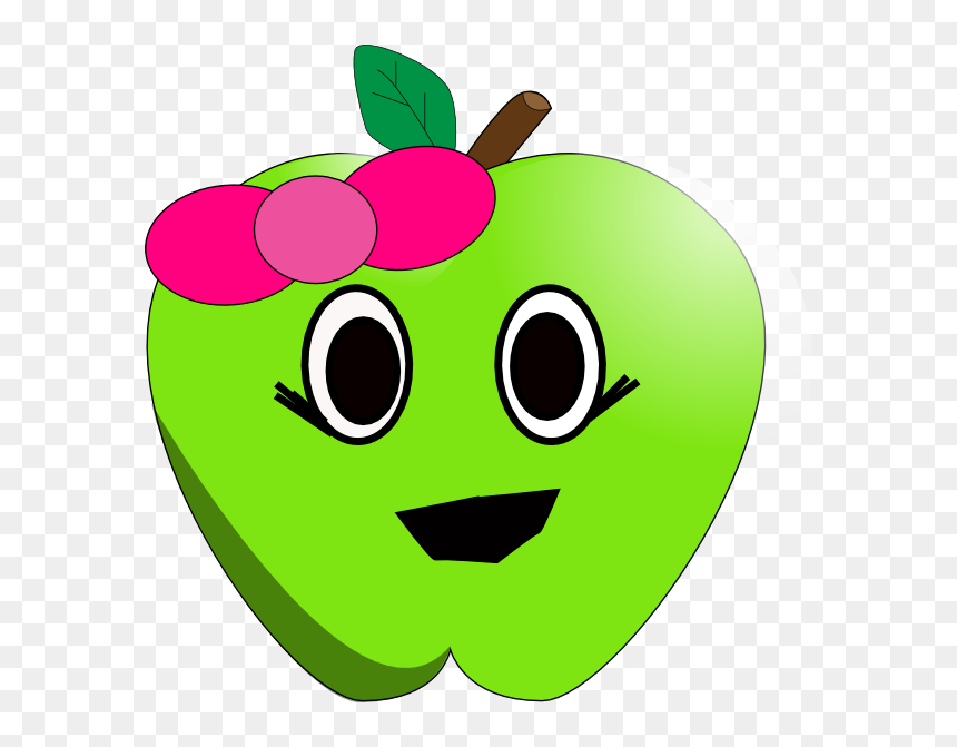 Smilling Little Apple Svg Clip Arts, HD Png Download - apple clip art png