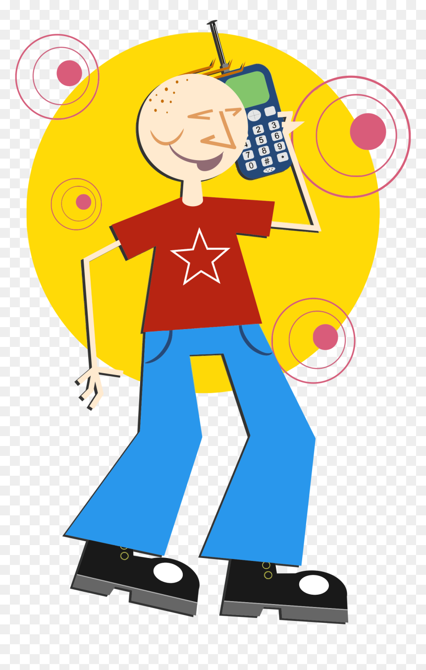 Cartoon Phone Guy Clip Arts - Cartoon, HD Png Download - cartoon phone png