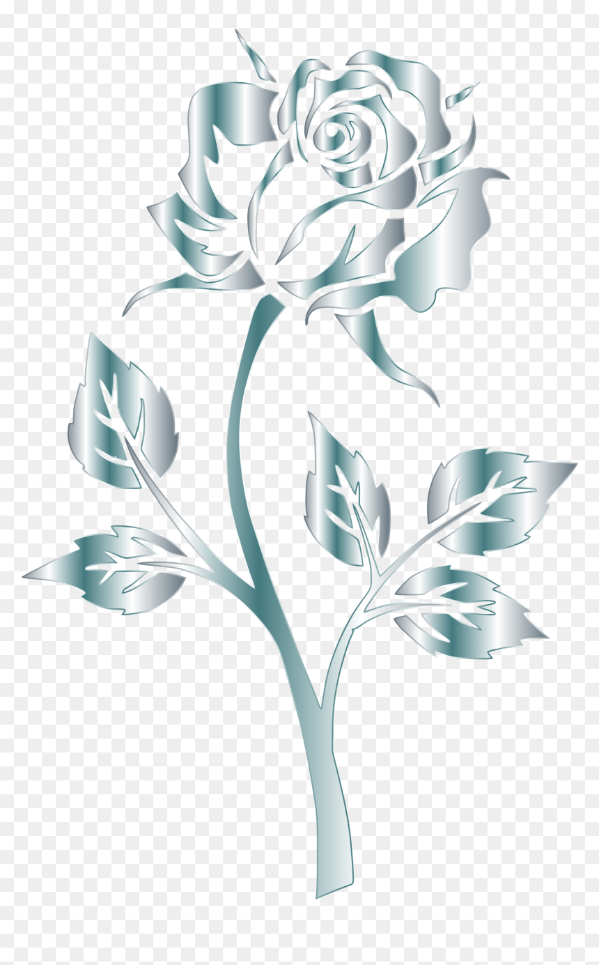 Silver Rose Silhouette No Background Clip Arts - Clip Art, HD Png Download - silver background png