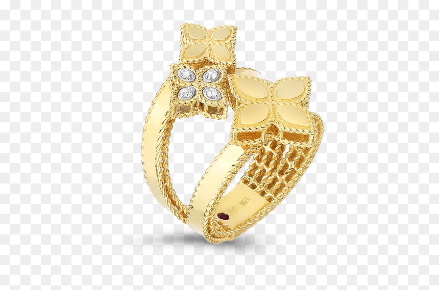 Roberto Coin Ring With Diamonds - Engagement Ring, HD Png Download - gold horseshoe png