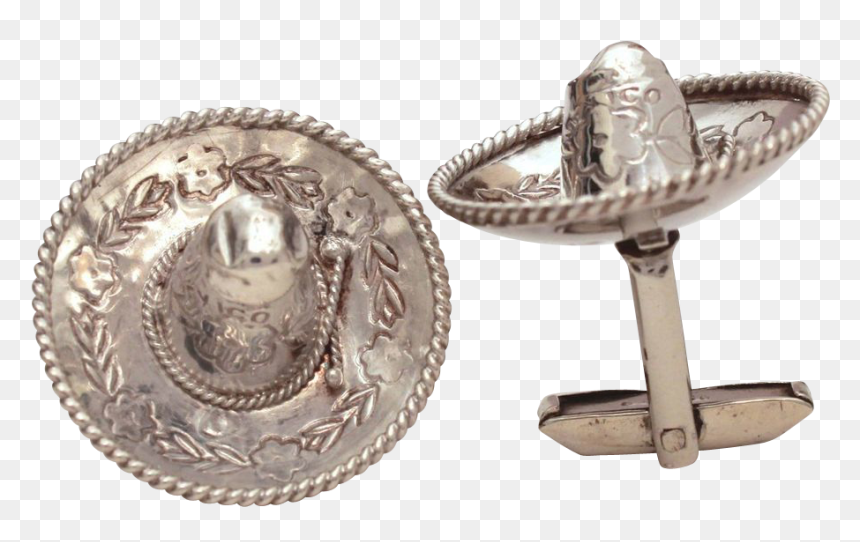 Sterling Silver Mexican Sombrero Hat Silver Mexico - Antique, HD Png Download - mexican sombrero png