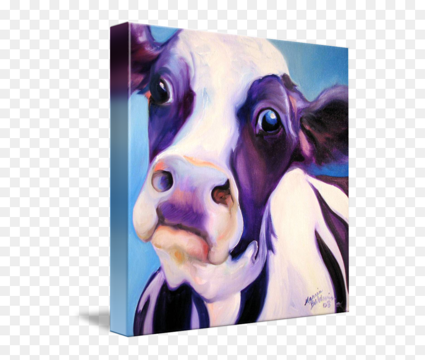 Purple And White Cow, HD Png Download - cow face png