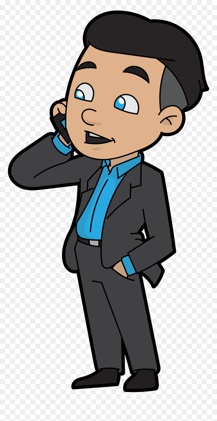 Cartoon On The Phone, HD Png Download - cartoon phone png