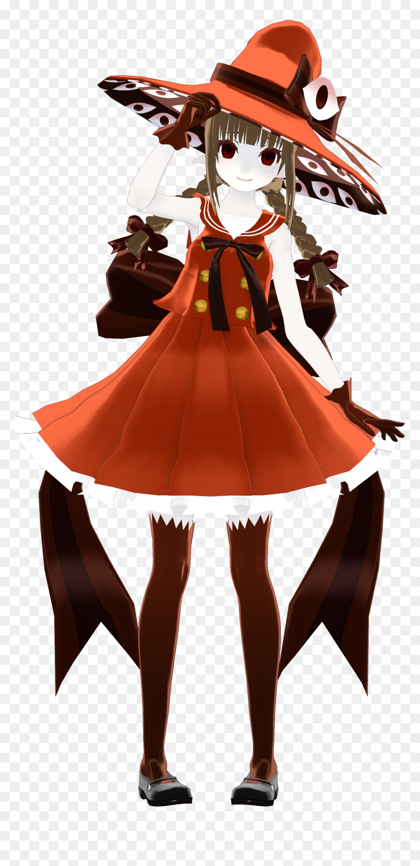 I Scared The Eyes On Her Hat By Aurorayok - Illustration, HD Png Download - scared eyes png