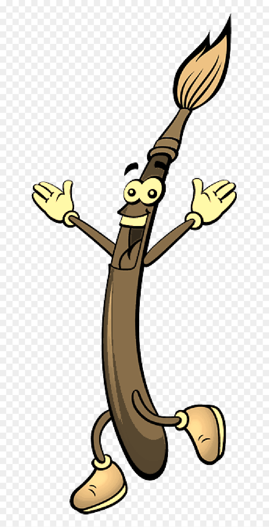 Pincel Feliz , Png Download - Cartoon Animated Paint Brush, Transparent Png - pincel png