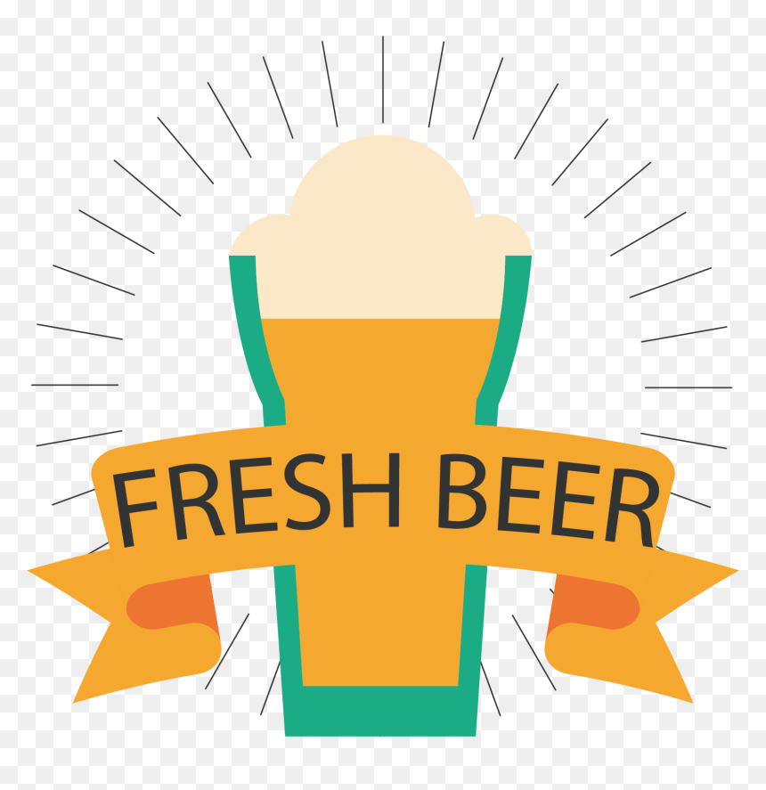 Yellow Cartoon Beer Vector Illustration Drawing Clipart - Cross, HD Png Download - beer vector png