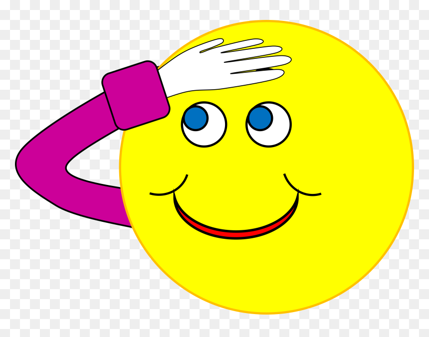 Smiley Shading Her Eyes Clip Arts - Salute Clip Art, HD Png Download - shading png