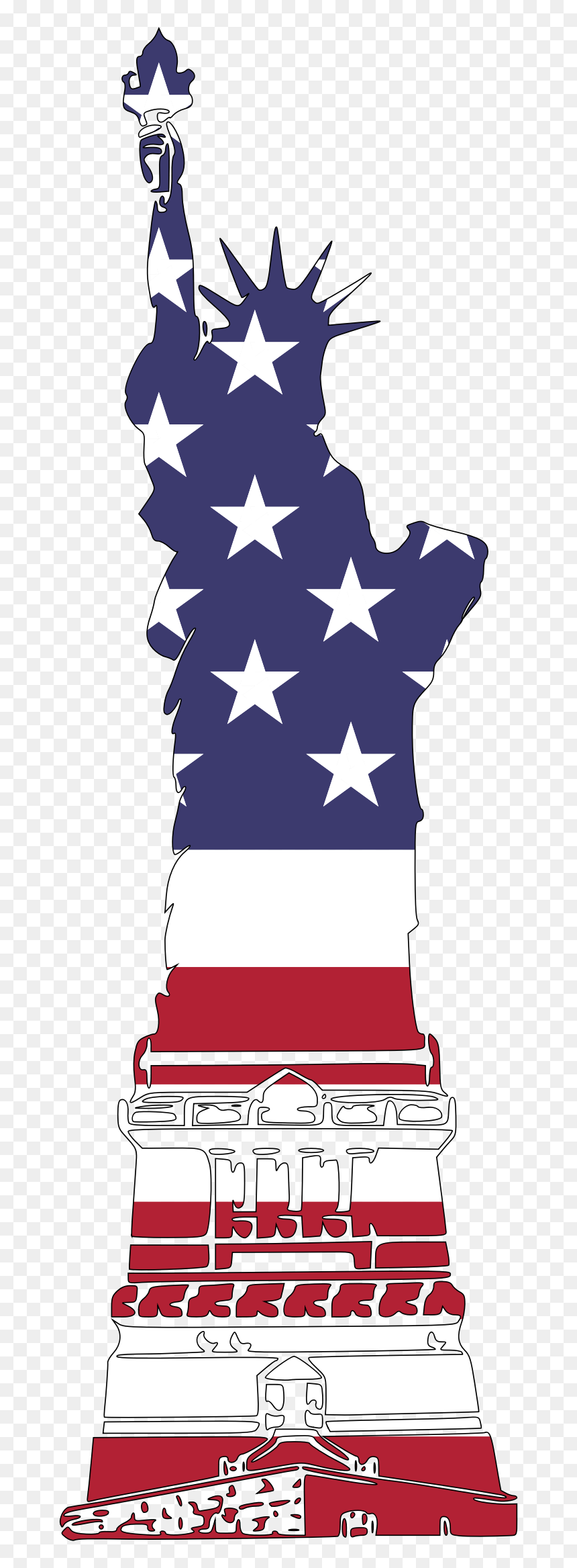 Statue Of Liberty Wrapped With The Flag Clip Arts - Transparent Statue Of Liberty Clip Art, HD Png Download - liberty statue png