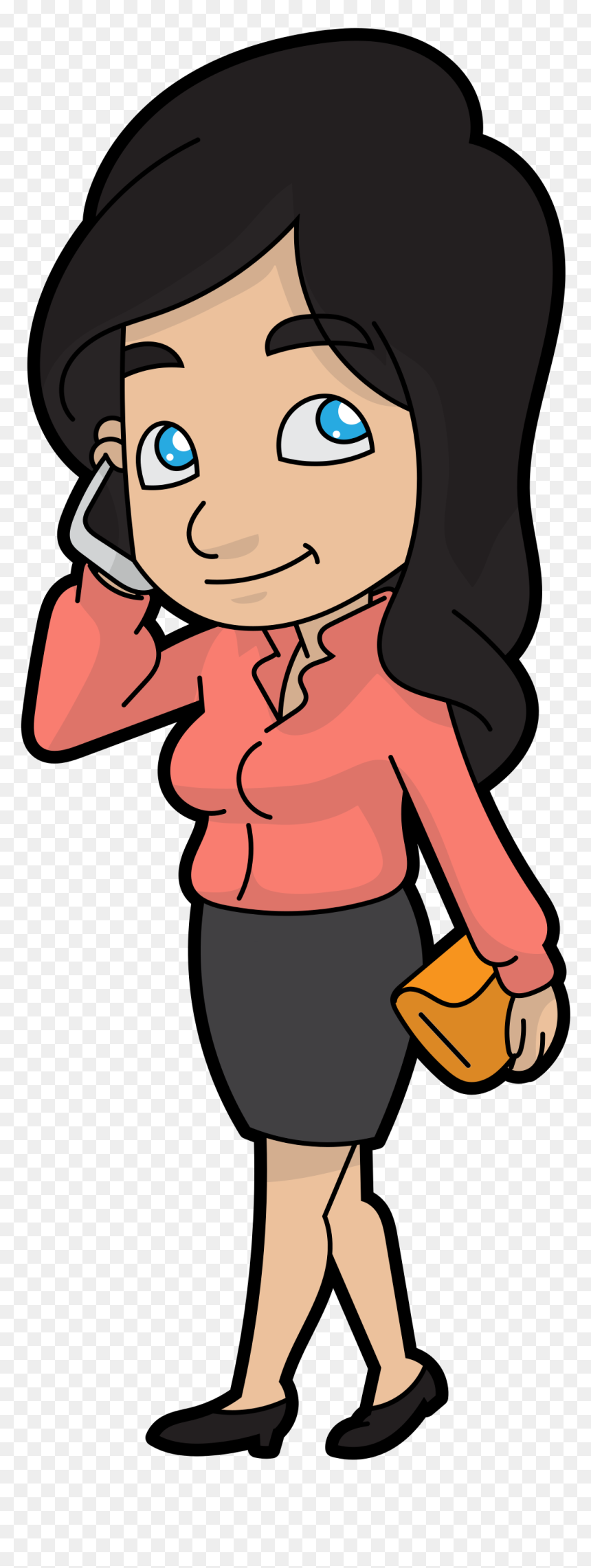 Cartoon On The Phone, HD Png Download - cartoon phone png