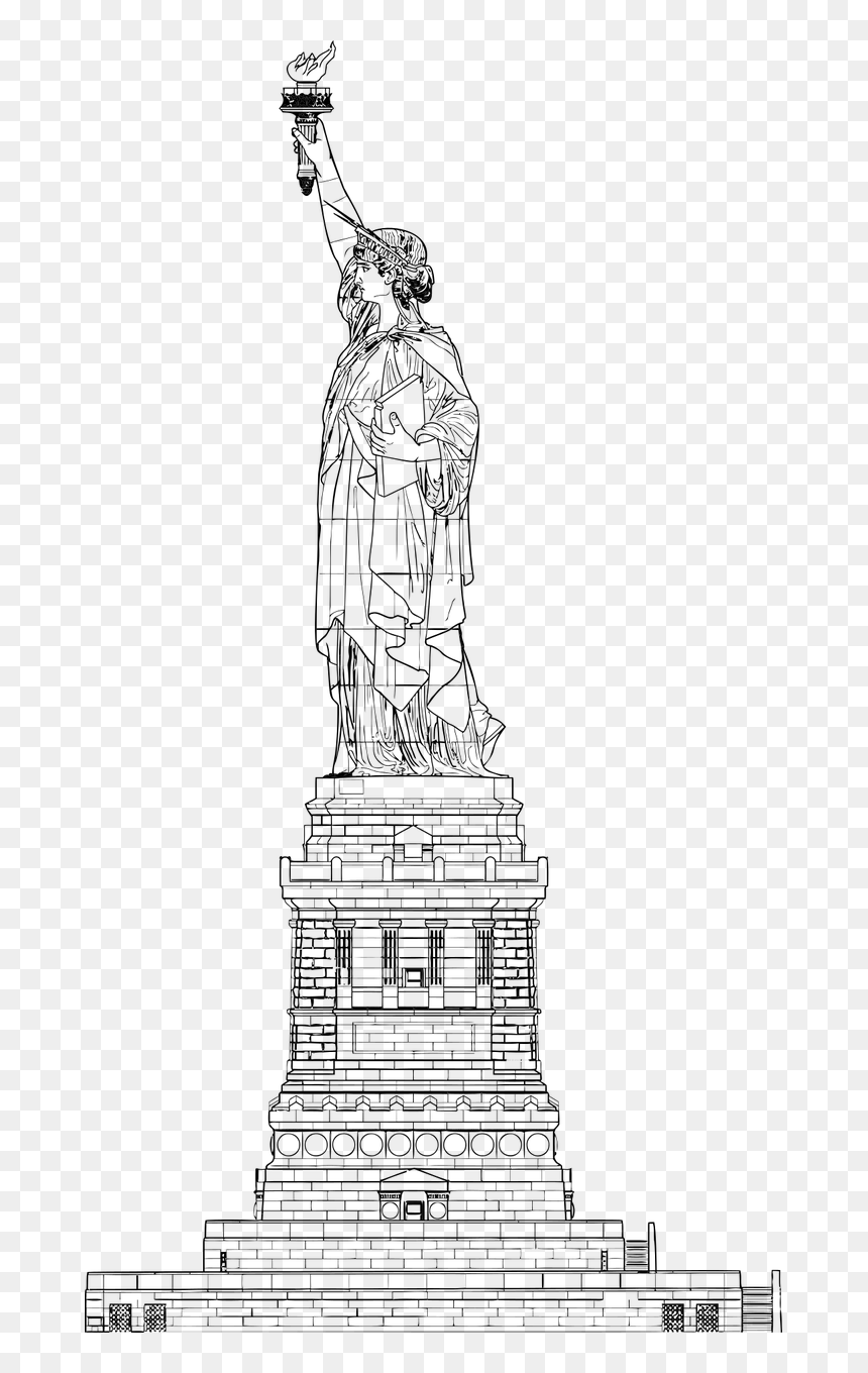 Statue Of Liberty Sketch Png, Transparent Png - liberty statue png